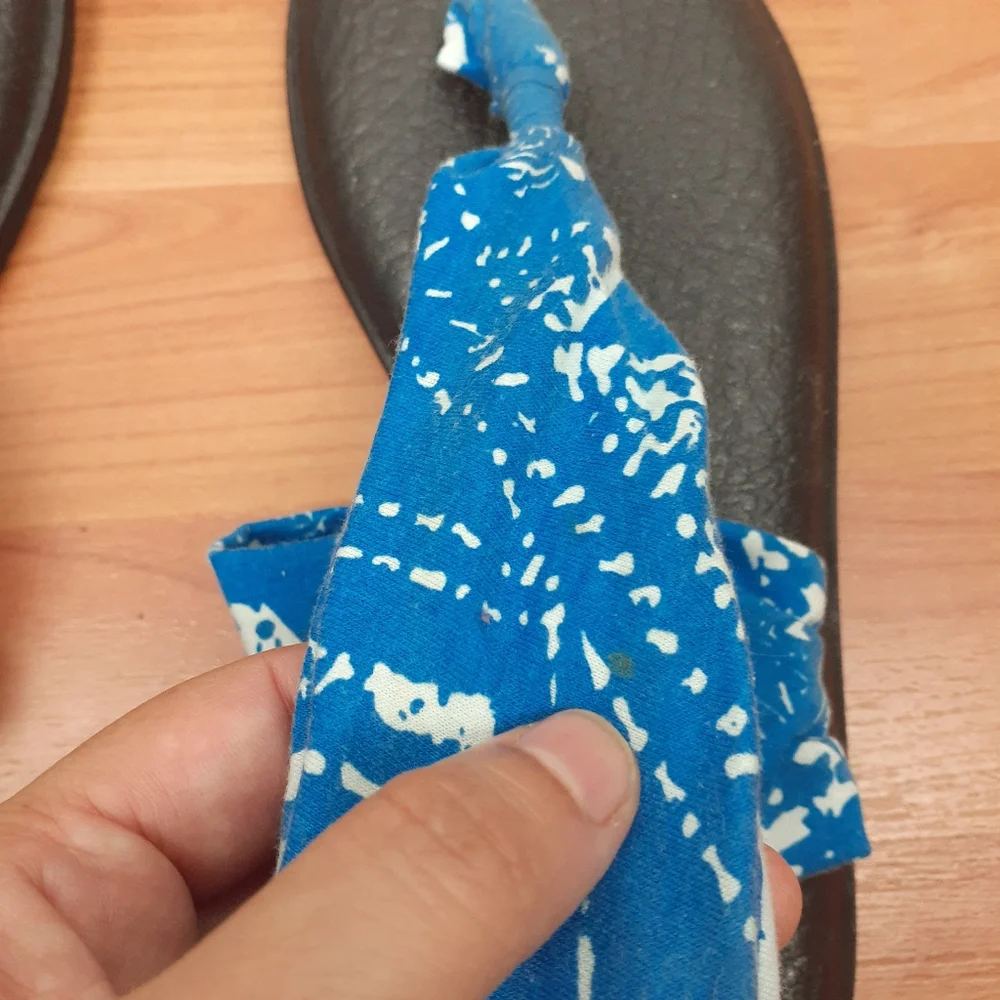 SANUK Royal blue and white fabric upper yoga mat footbed - Picture 6 of 7